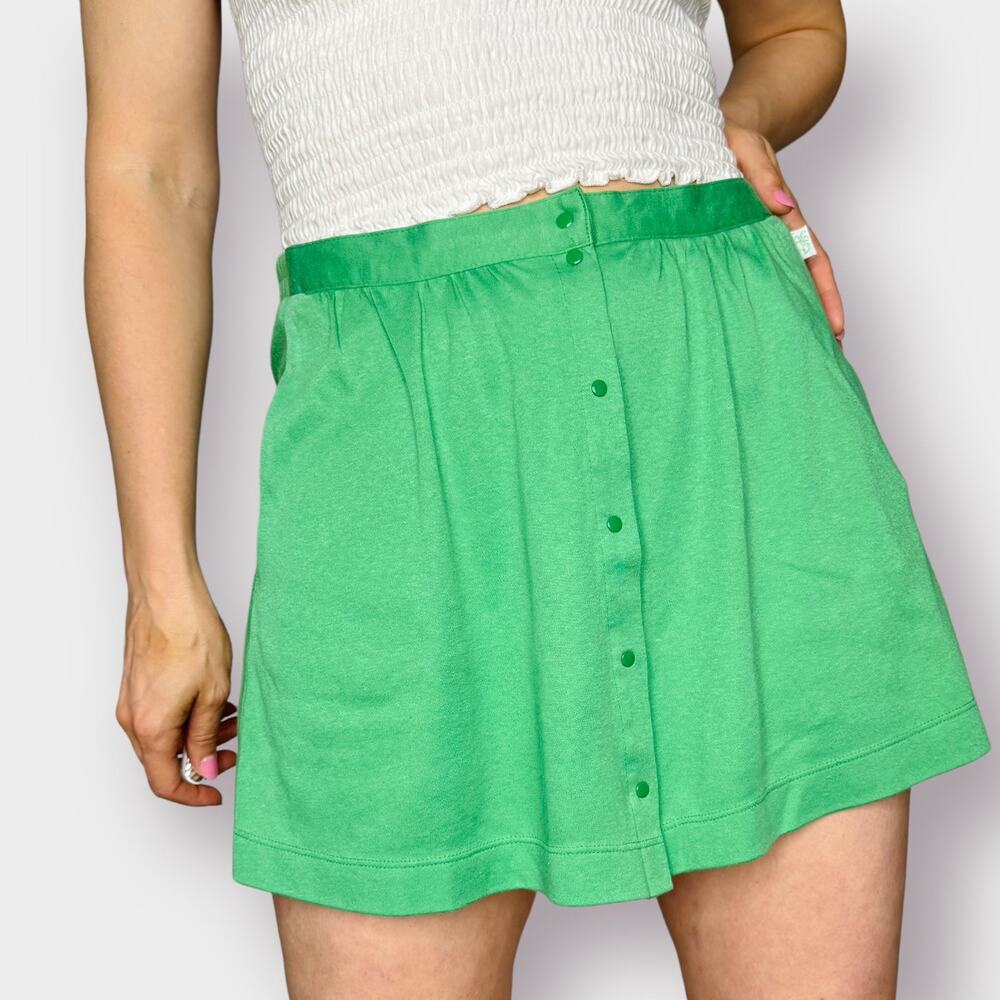 70s Lily's Snap Front Green Mini Skirt